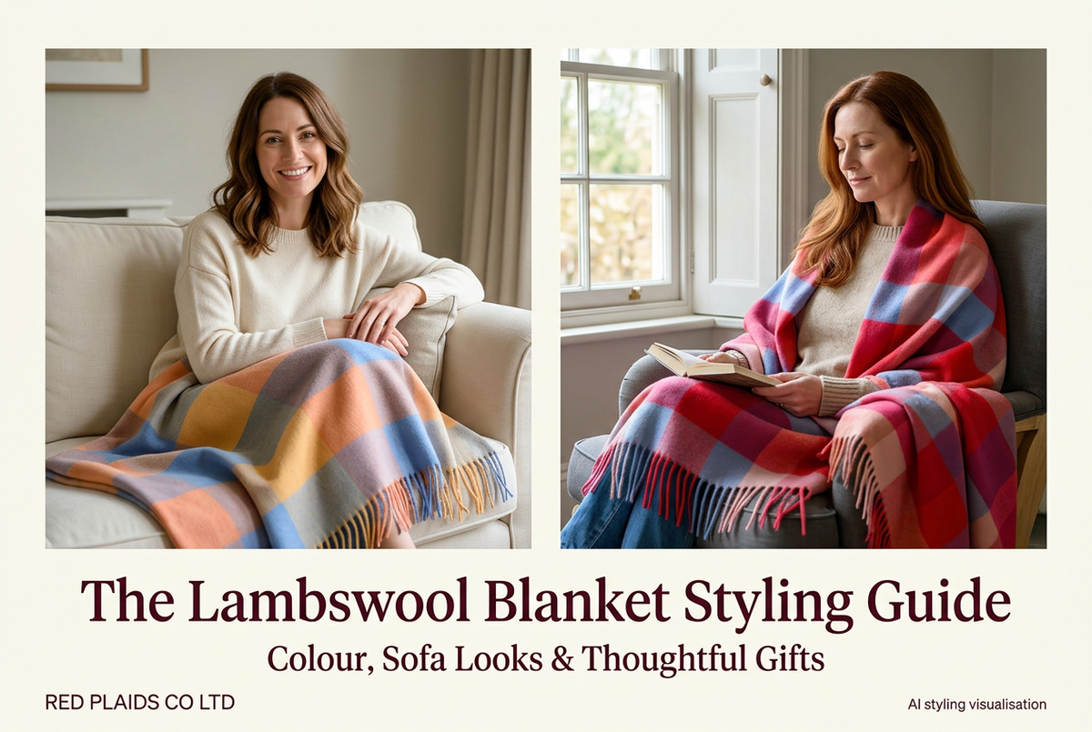 Women Wearing lambswool blanket