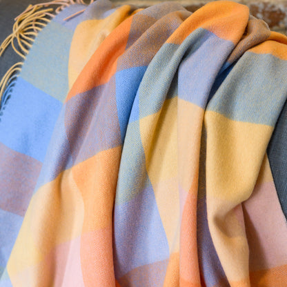 Pineapple Check Tartan Lambswool Blanket