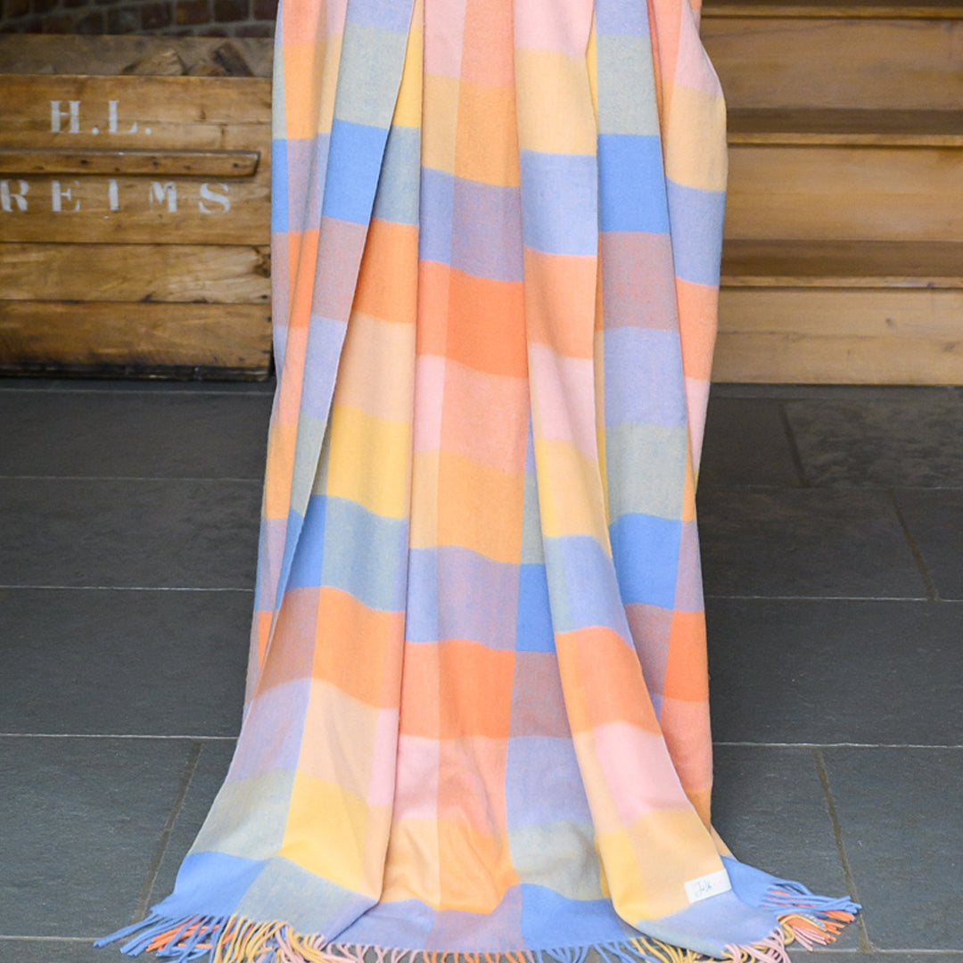 Pineapple Check Tartan Lambswool Blanket