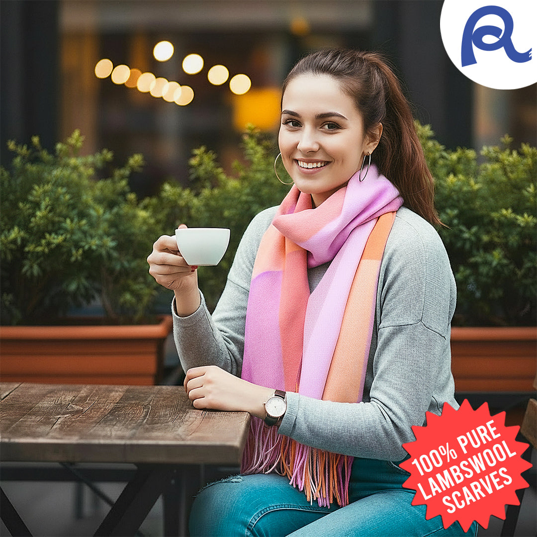 Pink Crush Check Lambswool Scarf