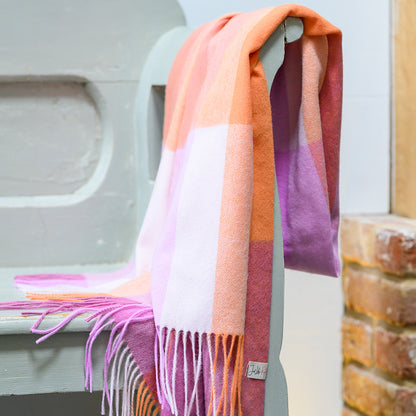 Pink Crush Check Lambswool Scarf