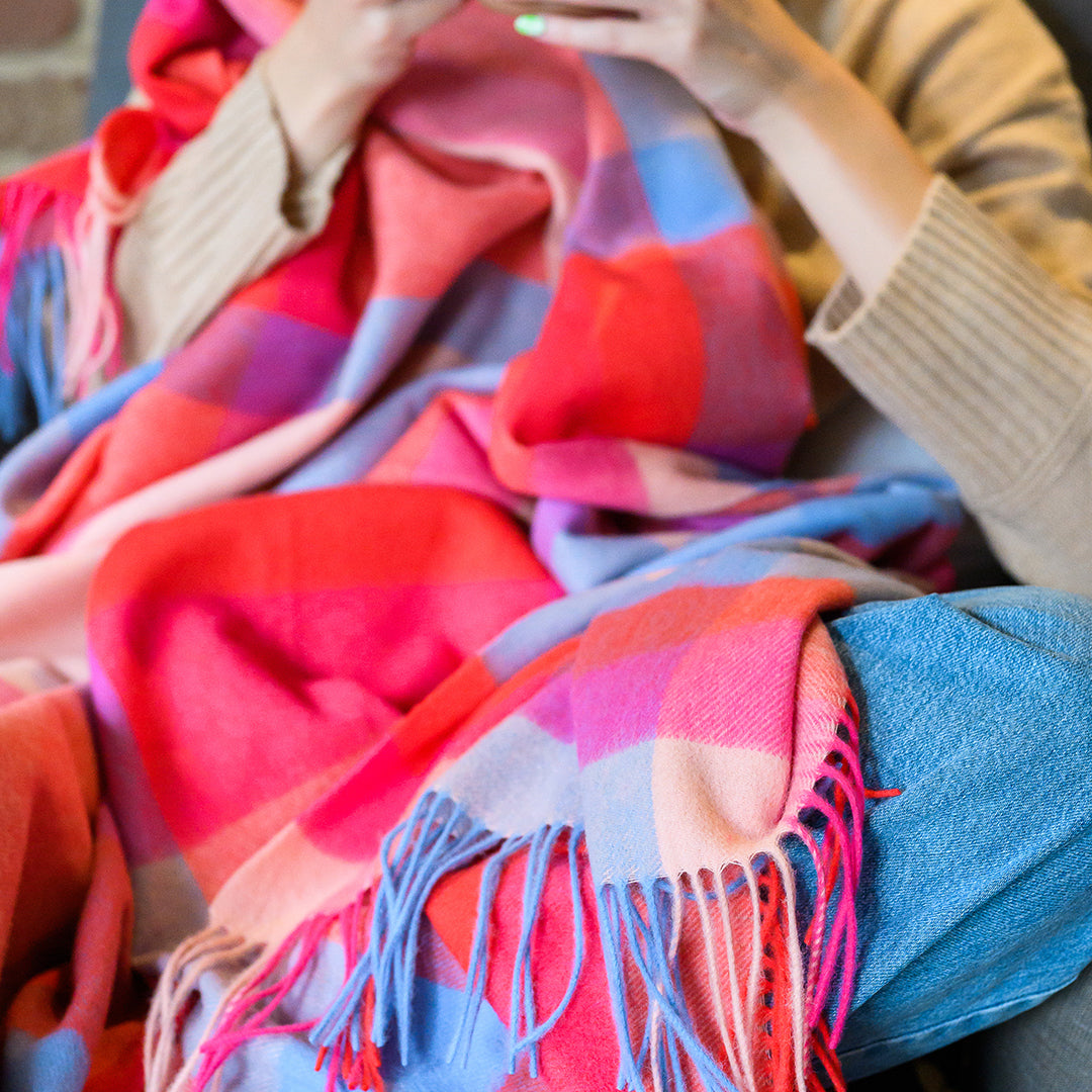 Red Tartan Lambswool Blanket