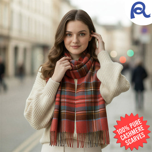 Antique Royal Stewart Tartan Cashmere Scarf